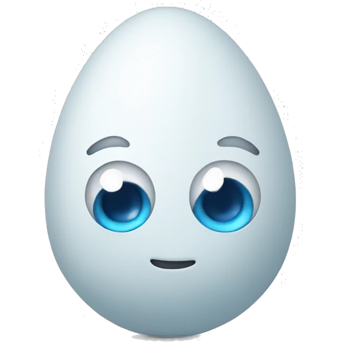 Intelligent egg with blue eyes emoji