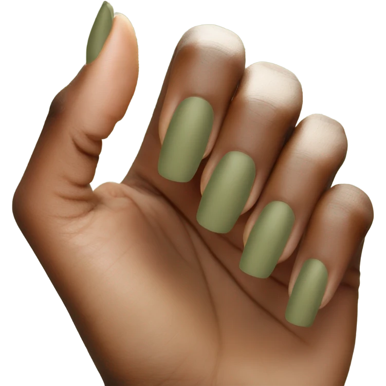 Light Olive green nails  emoji