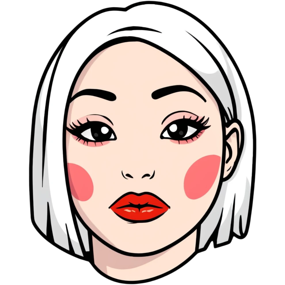 juicy pouty baddie lips with overlined matte lipstick emoji