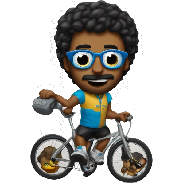 Haz un emoji con una gorrin bros de pantera y unas gafas de ciclista emoji