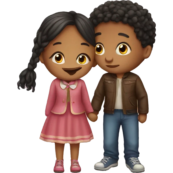 kisses girl and boy emoji