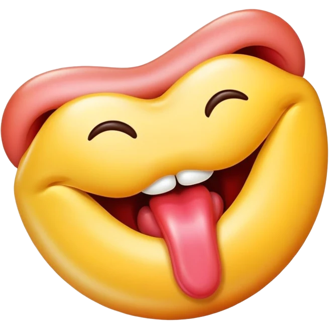 Delicious food emoji with tongue licking lips for 'Yummy' song emoji