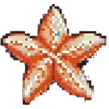 pixel art starfish in bright colors emoji