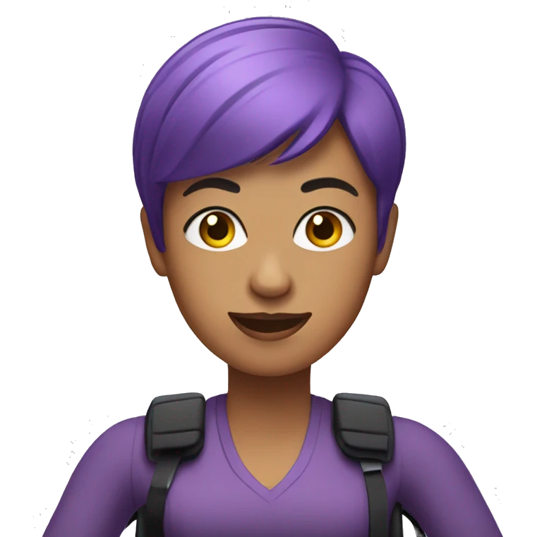 Purple short haired woman in powered wheelchair  emoji