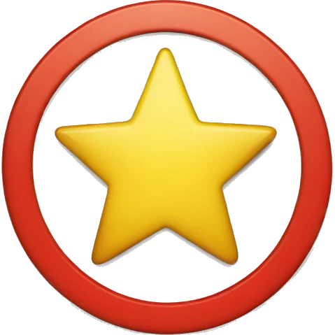 Yellow Circle with red star emoji