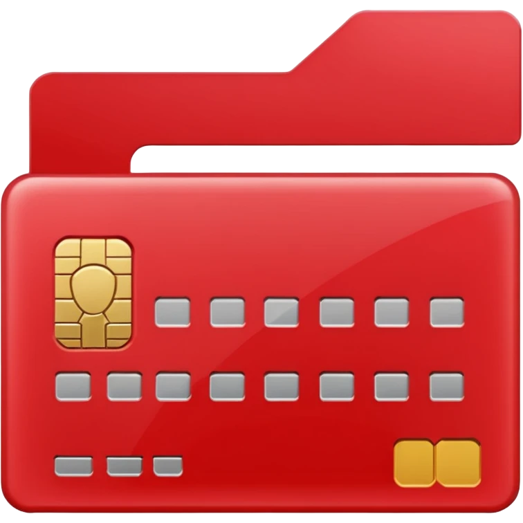 red debit card emoji