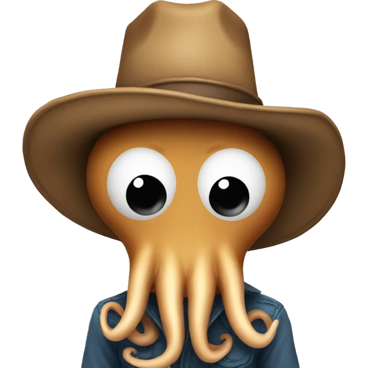 Sad Squid in cowboy hat emoji