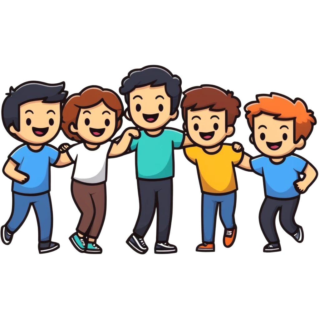 group of friends laughing together emoji