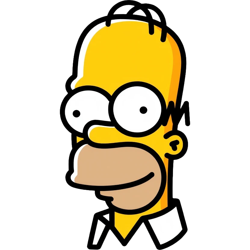 Homer Simpson with yellow skin and bald head emoji