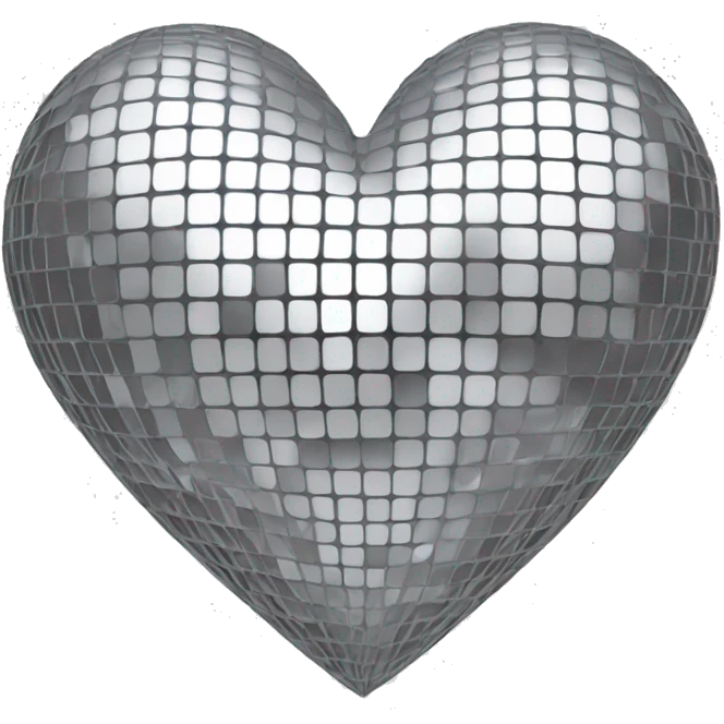 Heart Shaped discoball in Silver  emoji