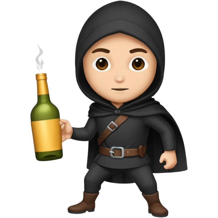 Stealing alcohol in a thief costume emoji