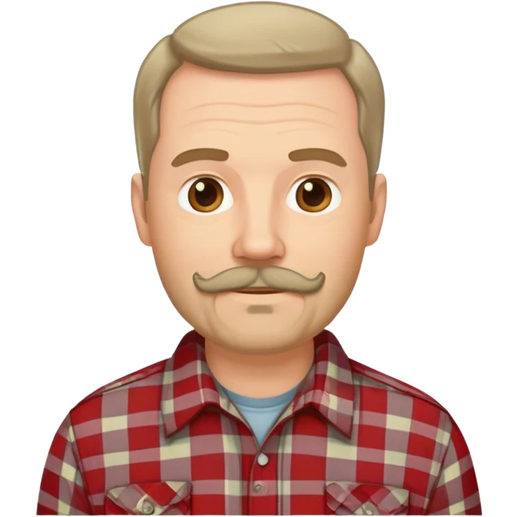middle aged white man with dark brown van dyke facial hair, wearing a plaid shirt emoji