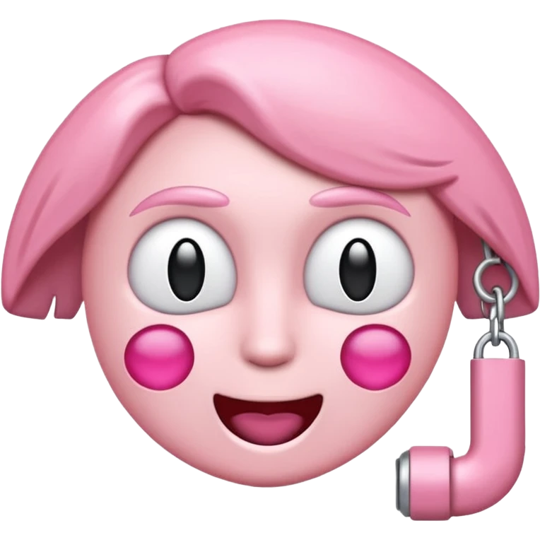 Crie um emoji de fone de ouvido branco com 2 lacinhos rosas claros emoji