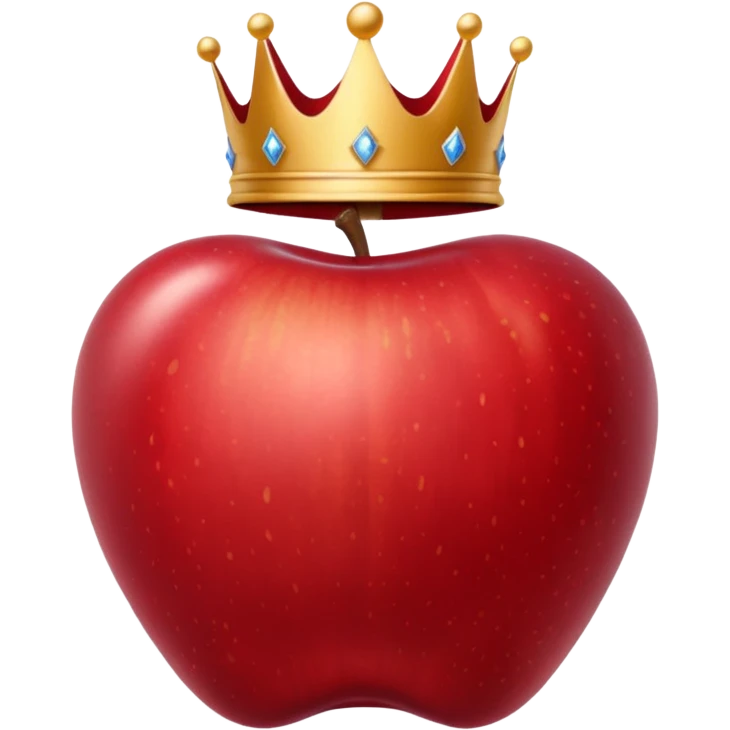 fancy apple with royal crown, velvet texture, regal style emoji