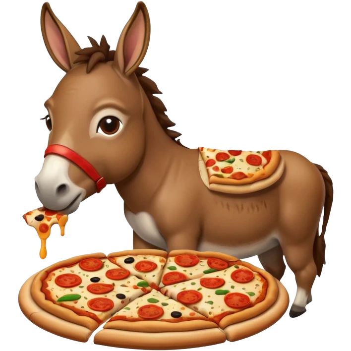 Un burro comiendo una pizza  emoji