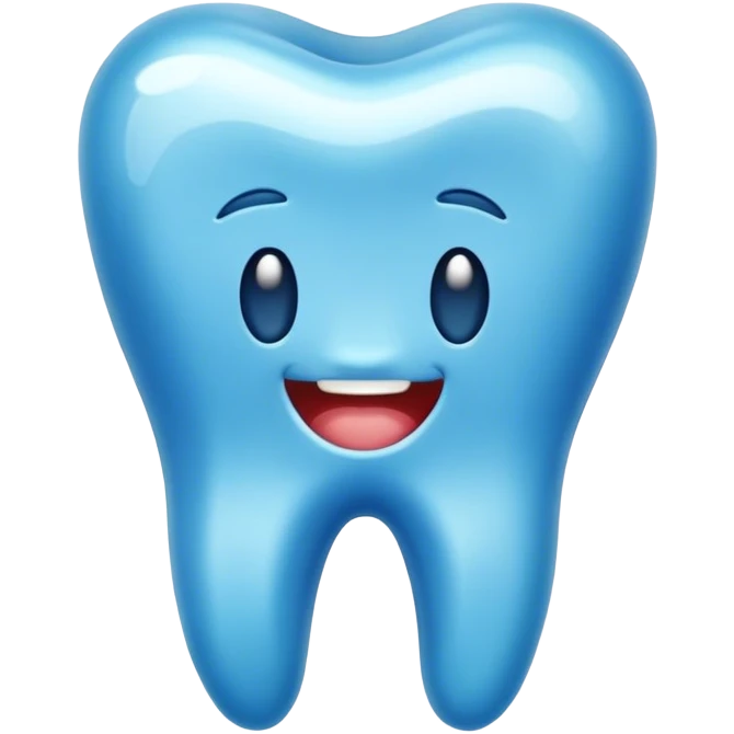 Tooth made of blue wax emoji