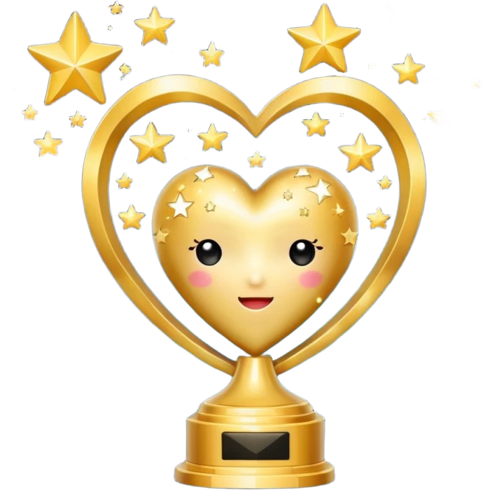 heart with K-pop trophy and stars emoji