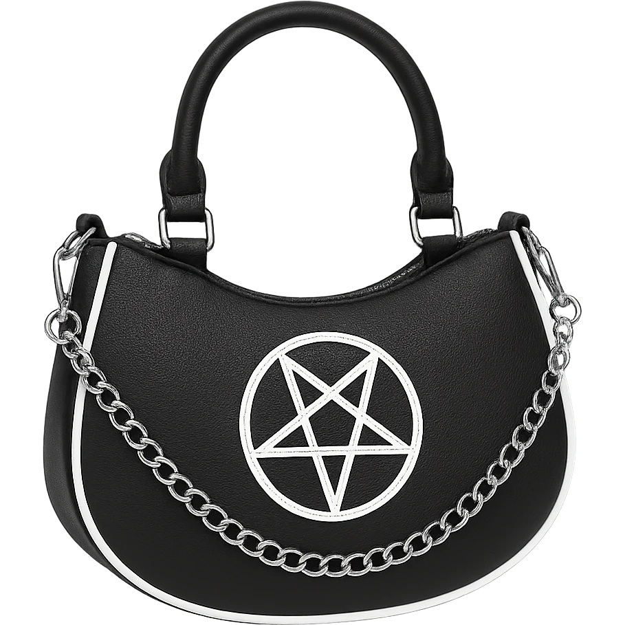 Back white goth purse without background explore emoji