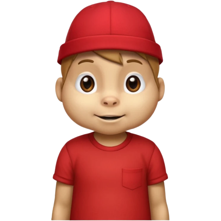 CHIPMUNK ALVIN FROM ALVIN AND THE CHIPMUNKS WITH RED SHIRT AND RED HAT VERY SKINNY AND MALNOURISHED emoji