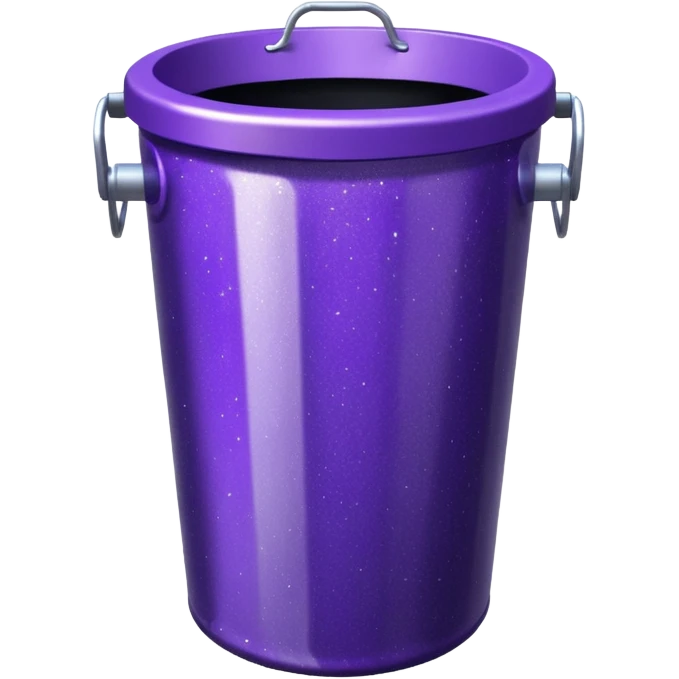 Glitter Purple and Cian  metal rubbish bin emoji
