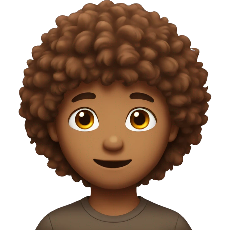 brown fluffy hair boy emoji