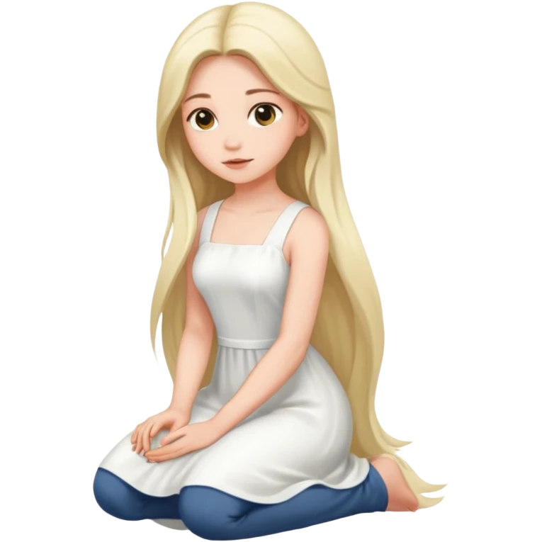 Beautiful girl knelt down by the grace of other women emoji