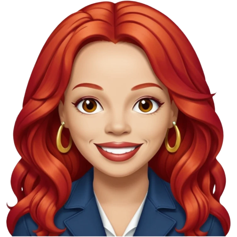 Faith Evans with long red hair emoji