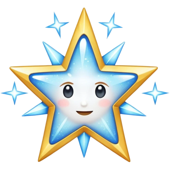 white glory star glitter emoji