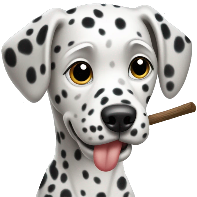 Dalmatian with a stick  emoji