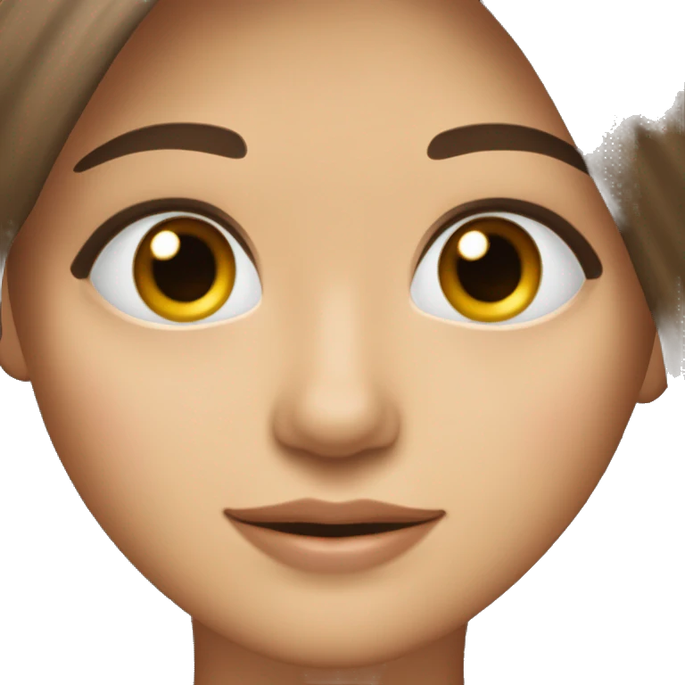 Braune haare, helle Haut, brune Augen, sommersprossen, Wimpern, lachen  emoji