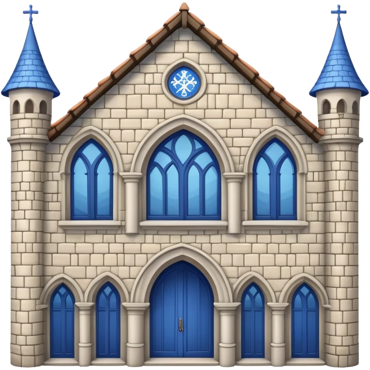 blue medieval building emoji
