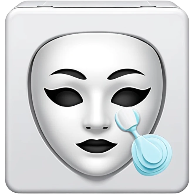 a beauty box of skincare white mask packs emoji