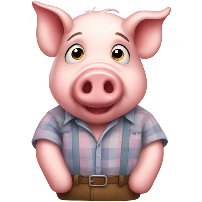 Pig wearing shirt emoji