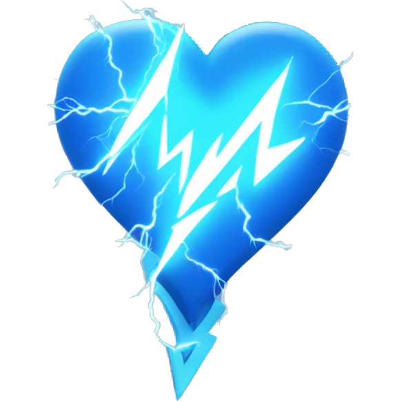 blue heart lightning emoji