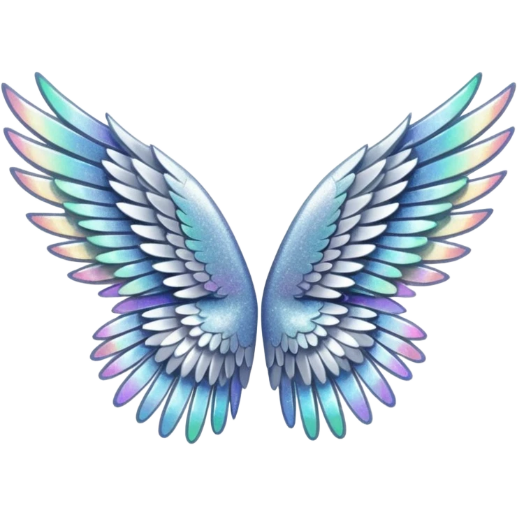 Silver glitter wings emoji