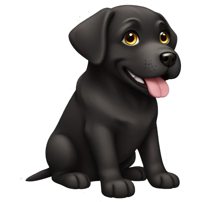 Black chubby labrador dog emoji