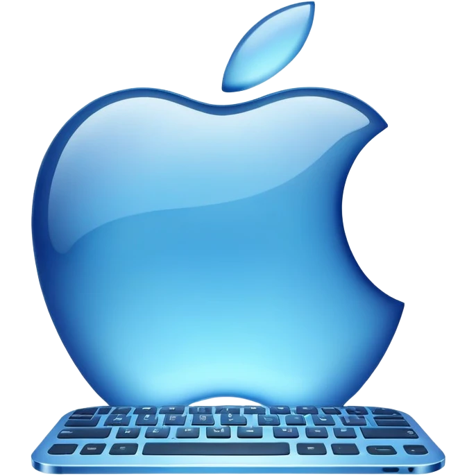 Y2K Apple computer translucent blue emoji