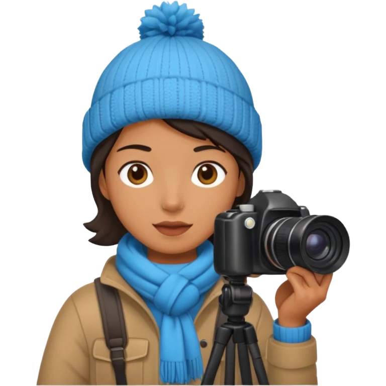 fotographer with winter clothes emoji