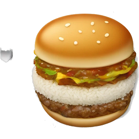 Jollibee burger steak with rice on a plate emoji