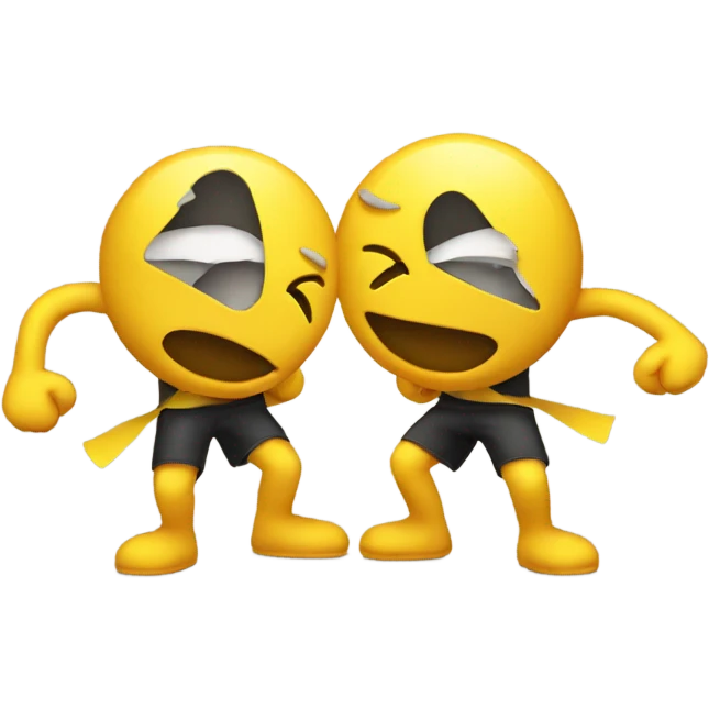 Two yellow emoji’s fighting  emoji