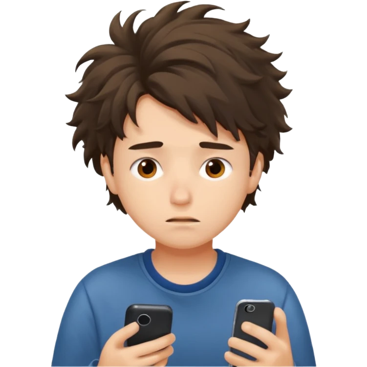 ученик сидит в телефоне, отвлекается от подготовки к экзамену и сидит ленивый emoji