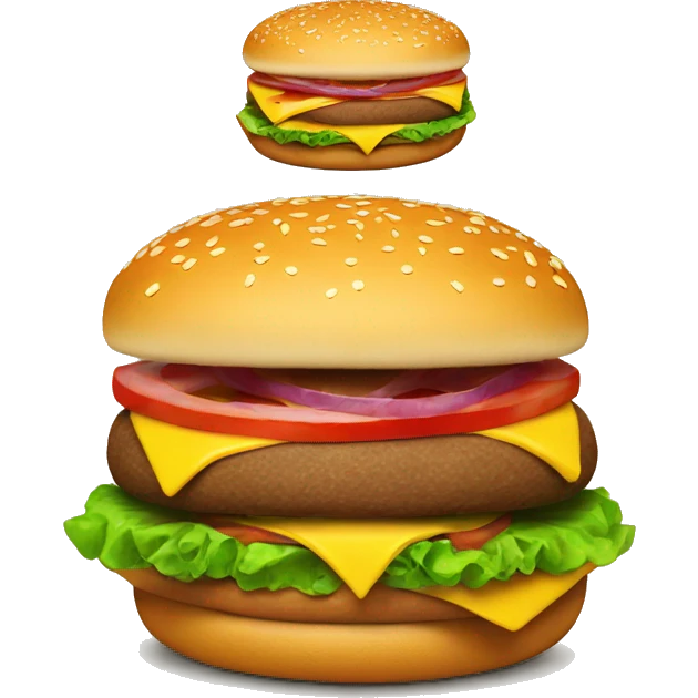 3 hamburger, big ,small, medim emoji