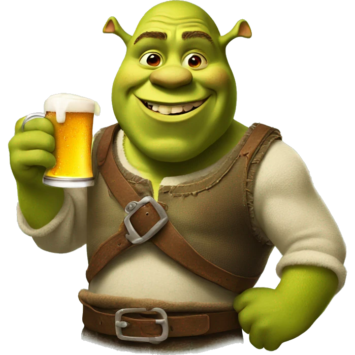 Shrek with beer emoji