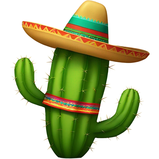 Cactus wearing a Mexican hat emoji
