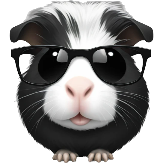 Black-white Guinea pig with sunglasses emoji