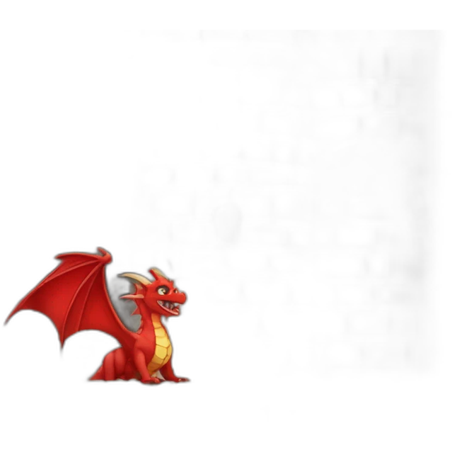 Red Dragon in castle tower emoji