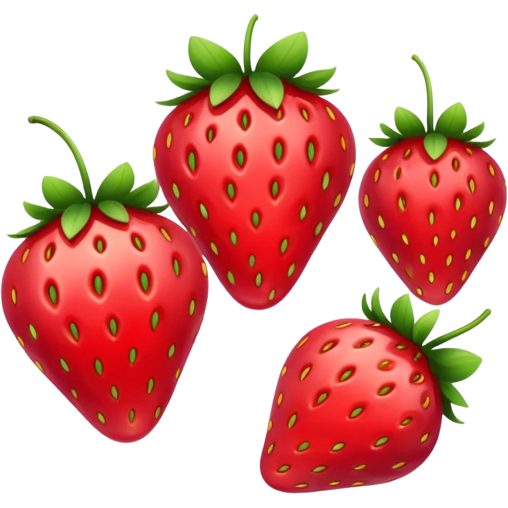 three strawberry tanghulu emoji