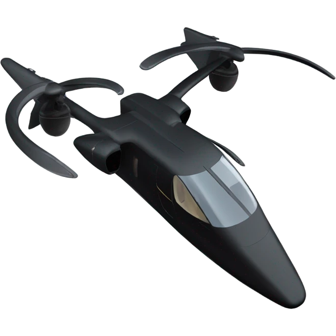 Black Evtol aircraft  emoji