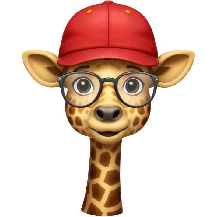 Giraffe wearing a cap and glasses emoji