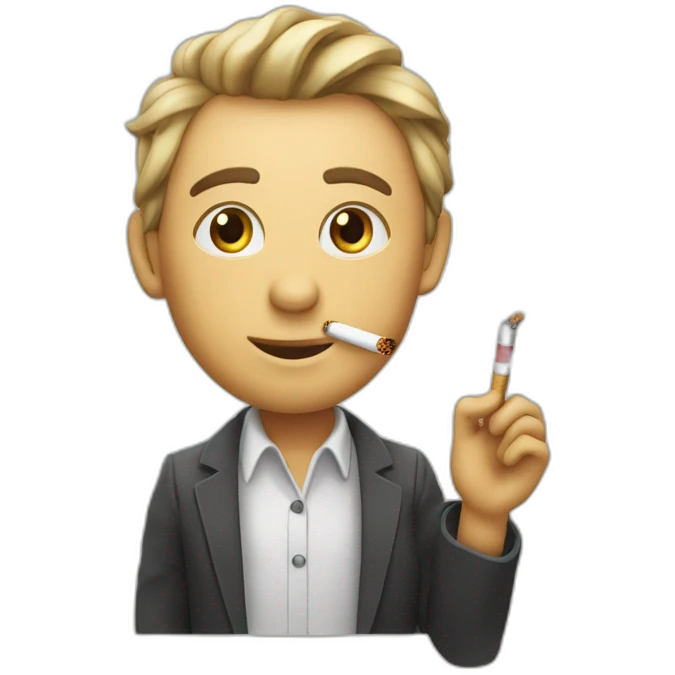 Chat sur un dophain sur une cigarette emoji